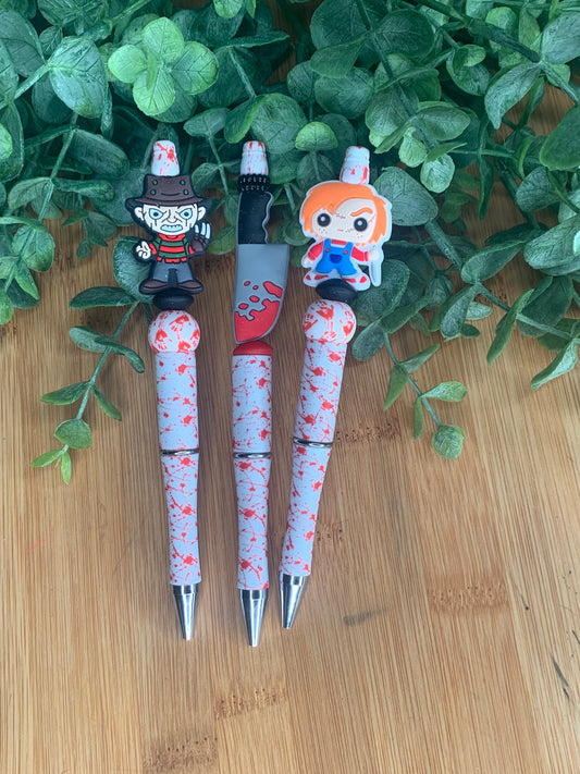 Horror Beaded Pen Trio