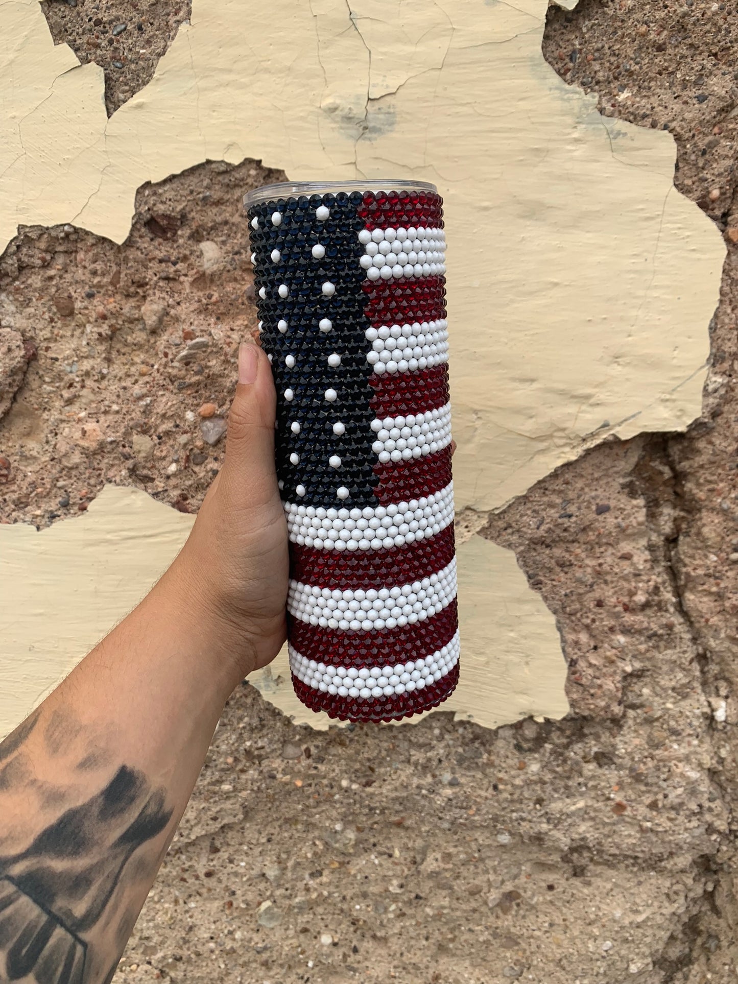 'Merica Rhinestone Tumbler